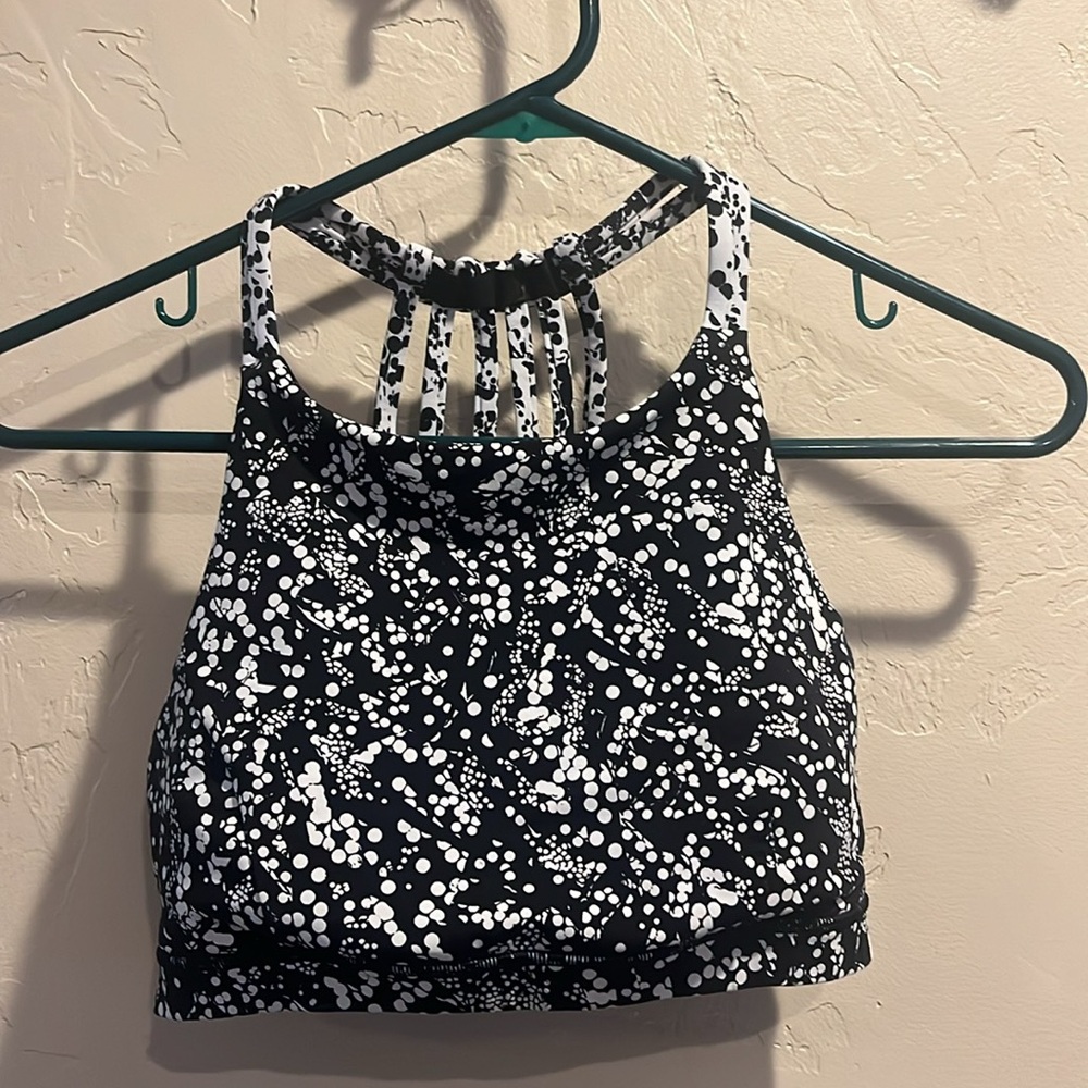 Lululemon Slide With Me Bra Chirasu Black / Chirakasu Alpine White - Picture 4 of 8